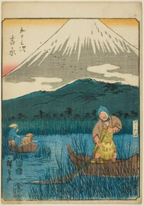 Yoshiwara, dalla serie "Le cinquantatré stazioni [del Tokaido] (Gojusan tsugi)," conosciuta anche come il Tokaido delle figure (Jinbutsu Tokaido)
