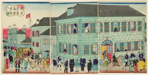 Un prospero mercante americano a Yokohama da Utagawa Hiroshige III