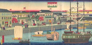 Vista del lungomare di Yokohama, 5° mese, 1870
