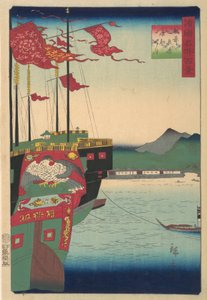 Navi olandesi e cinesi nel porto di Nagasaki nella provincia di Hizen
