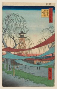 Hatsune Riding Grounds, Bakuro-cho, progettato nel 1857 da Utagawa Hiroshige II