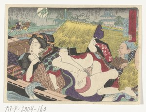 Traghetto nella stazione di sosta Yodo (La via erotica verso la capitale) da Utagawa Kunisada (I) (attributed to)