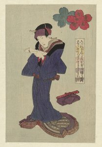 Donna che legge una lettera da Utagawa Kunisada (I) (attributed to)