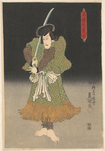 Attore a piedi nudi con spada da Utagawa Kunisada (I)