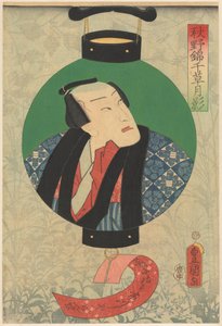 Attore Nakamura Shikan raffigurato in una lampada da Utagawa Kunisada (I)