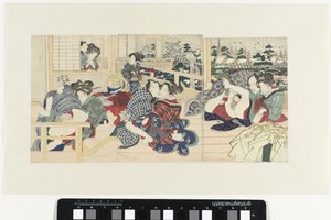Coppie innamorate su una terrazza in inverno da Utagawa Kunisada (I)