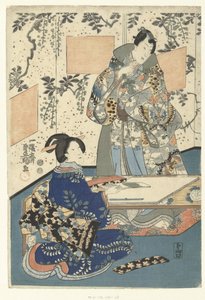 Principe Genji e dama di corte da Utagawa Kunisada (I)