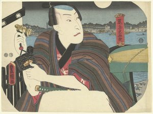 Samurai vicino al fiume da Utagawa Kunisada (I)