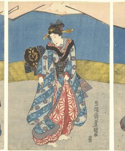 Bellezze a un combattimento di galli da Utagawa Kunisada (I)