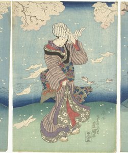 Giornata tempestosa sul fiume Sumida da Utagawa Kunisada (I)