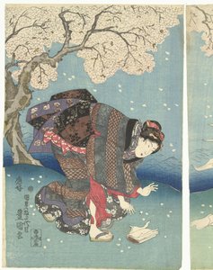 Giornata tempestosa sul fiume Sumida (otto vedute di Edo) da Utagawa Kunisada (I)