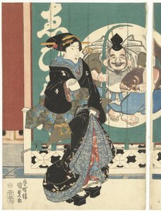 Donne presso il negozio Ebisuya da Utagawa Kunisada (I)