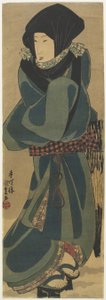 (Donna con mantello e cappuccio), c. 1830-1844 da Utagawa Kunisada