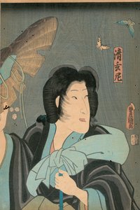 Poeta e farfalla, pubblicato da Otaya Takichi da Utagawa Kunisada