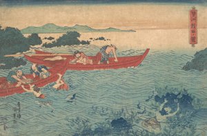Seishu Awabi-tori no Zu, ca. 1840 da Utagawa Kunisada