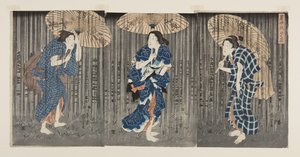 Doccia improvvisa nel caldo estivo da Utagawa Kunisada