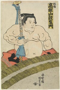 Il lottatore Takaneyama Seiemon della scuderia Higo, 1830-1844 da Utagawa Kunisada