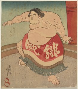 Il lottatore di sumo Hiodoshi Rikiya II da Utagawa Kunisada