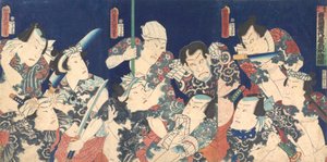 Capolavoro di Utagawa, dalla versione giapponese dello Shuihu Zhuan, 1863 5° mese da Utagawa Kunisada
