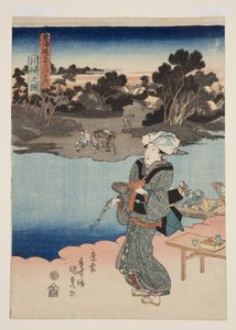 Veduta di Kawasaki da Utagawa Kunisada
