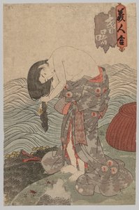 Donna Subacquea che si Pettina da Utagawa Kunisada