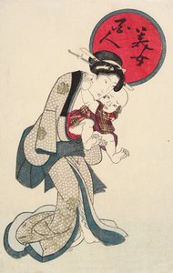 Donna con un neonato da Utagawa Kunisada