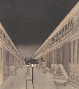 Strada principale di Yoshiwara in una notte stellata da Utagawa Kunisada II