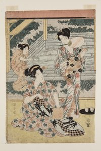 Donne alle terme (stampa xilografica a colori) da Utagawa Kuniyasu