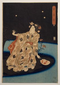 Cattura di lucciole nella frescura della sera da Utagawa Kuniyoshi