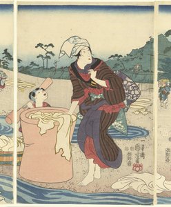 Il fiume Chofu Tama nella provincia di Musashi