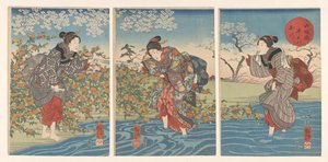 Il fiume Ide Tama nella provincia di Yamashiro da Utagawa Kuniyoshi