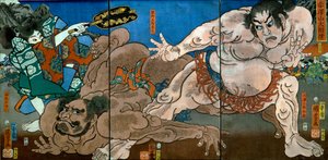 Grande torneo di sumo sul monte Akazawa da Utagawa Kuniyoshi