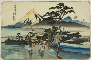 Hara, Yoshiwara e Kanbara, dalla serie "Luoghi famosi delle cinquantatré stazioni del Tokaido, tre stazioni (Tokaido gojusan eki sanshuku meisho)"