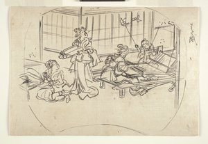 Hataori (tessitura su un telaio) c.1840