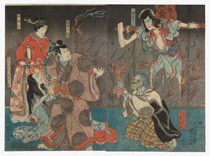 Ichikawa Kodanji IV come il fantasma (Rei) di Kozakura Tōgo da Utagawa Kuniyoshi