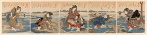 Bassa marea a Susaki - Un set di cinque (Shiohi goban no uchi) da Utagawa Kuniyoshi