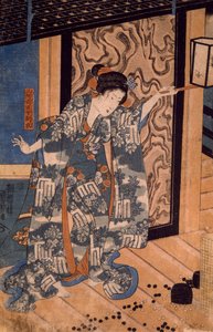 Nareginu, figlia di Mikawa no Zenji, di Utagawa Kuniyoshi