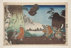 Nichiren e la roccia levitante al Monte Komuro il 28° giorno del quinto mese del 1274 (Bun