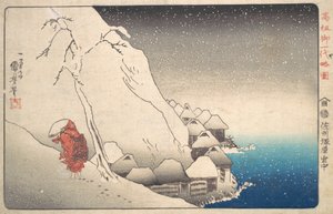 Nichiren nella Neve a Tsukahara, Provincia di Sodo da Utagawa Kuniyoshi