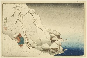 Nichiren nella neve a Tsukahara sull