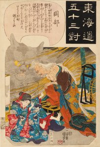 Okabe: la storia della pietra del gatto da Utagawa Kuniyoshi
