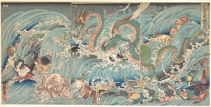 Recupero del gioiello rubato dal palazzo del Re Drago da Utagawa Kuniyoshi