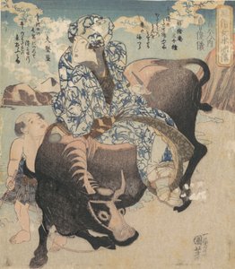Roshungi cinese, Lu Zhunyi come donna con pipa a cavallo di un bufalo da Utagawa Kuniyoshi