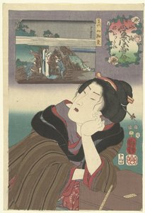 Assonnato (serie: Caldi sentimenti per montagna e mare) da Utagawa Kuniyoshi
