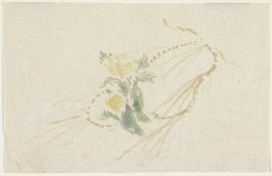 Ramo con fiori gialli da Utagawa Kuniyoshi