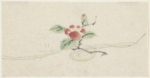 Ramo con camelia rossa da Utagawa Kuniyoshi
