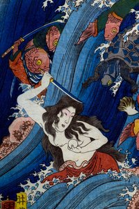 Tamatori-hime Ruba la Gemma Sacra dal Palazzo del Drago da Utagawa Kuniyoshi
