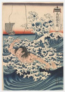 Le dieci gesta eroiche di Tametomo, periodo Edo, c.1847-50 da Utagawa Kuniyoshi