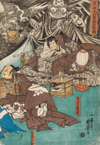 Il ragno della terra evoca demoni alla dimora di Minamoto Raiko, 1843 da Utagawa Kuniyoshi