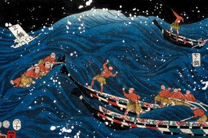 La Prosperità di Sette Coste con Grandi Pesci da Utagawa Kuniyoshi